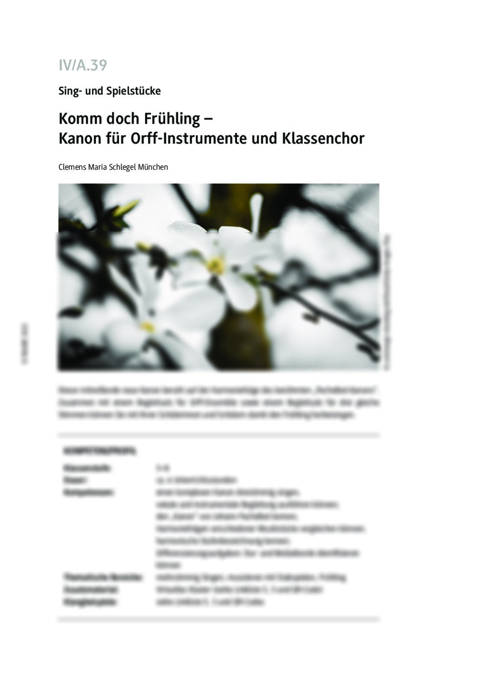 Kanon "Komm doch, Frühling" - Seite 1