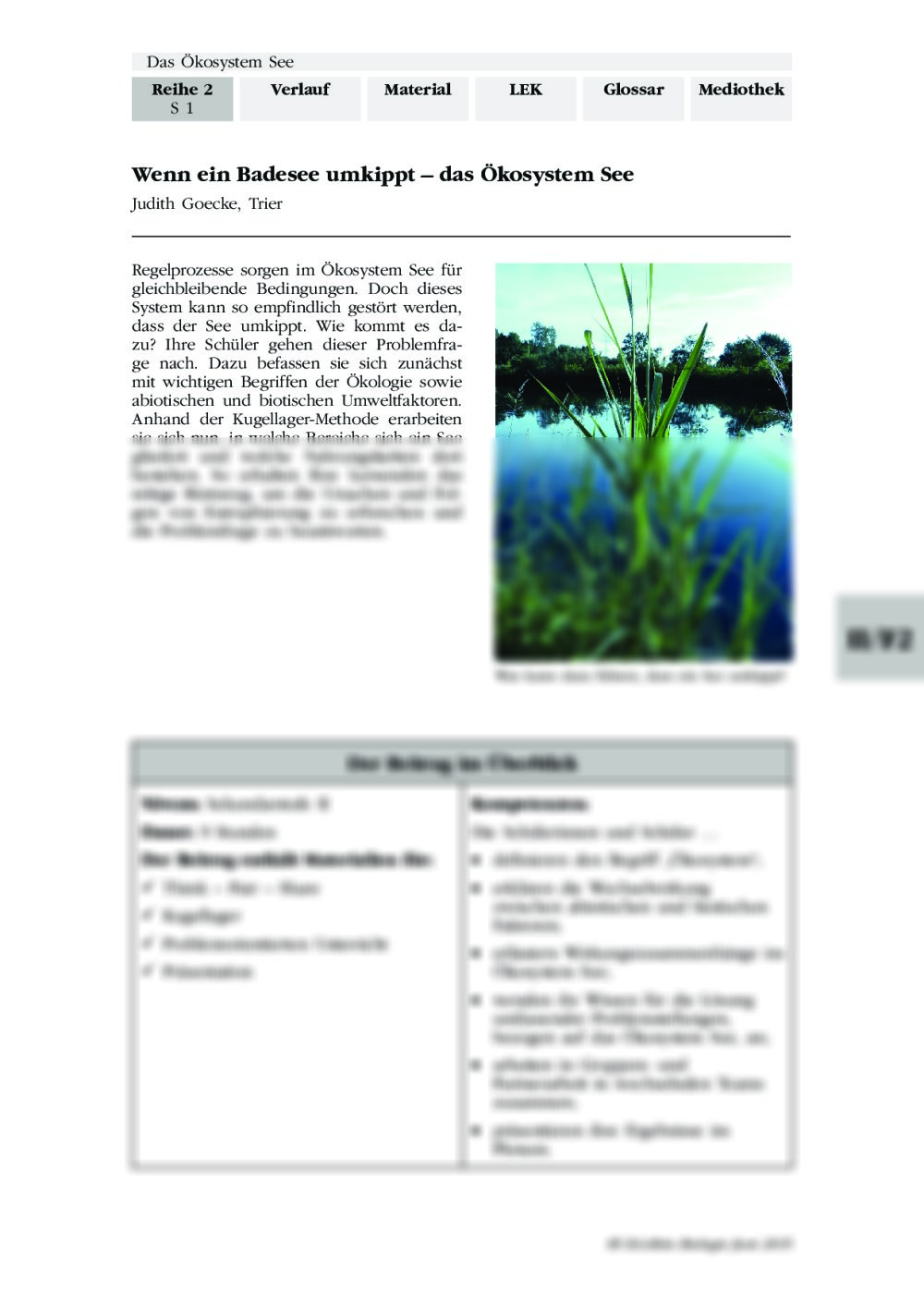 Das Ökosystem See - Seite 1