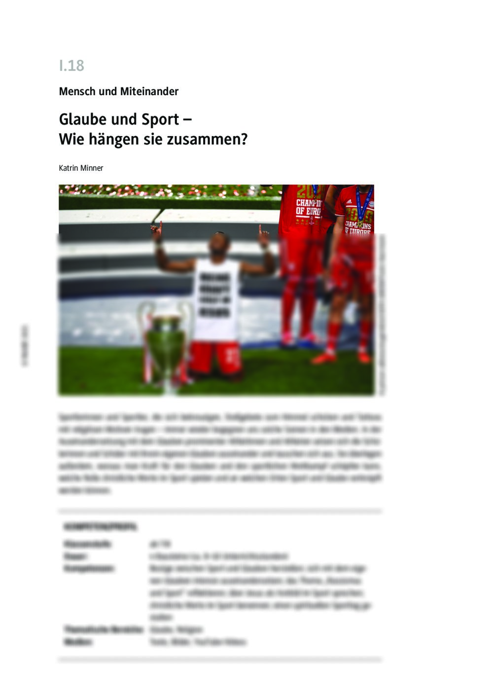 Glaube und Sport - Seite 1