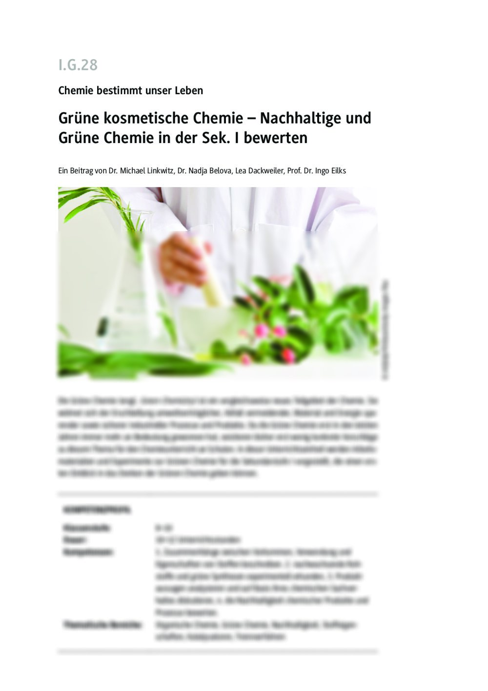 Grüne kosmetische Chemie - Seite 1