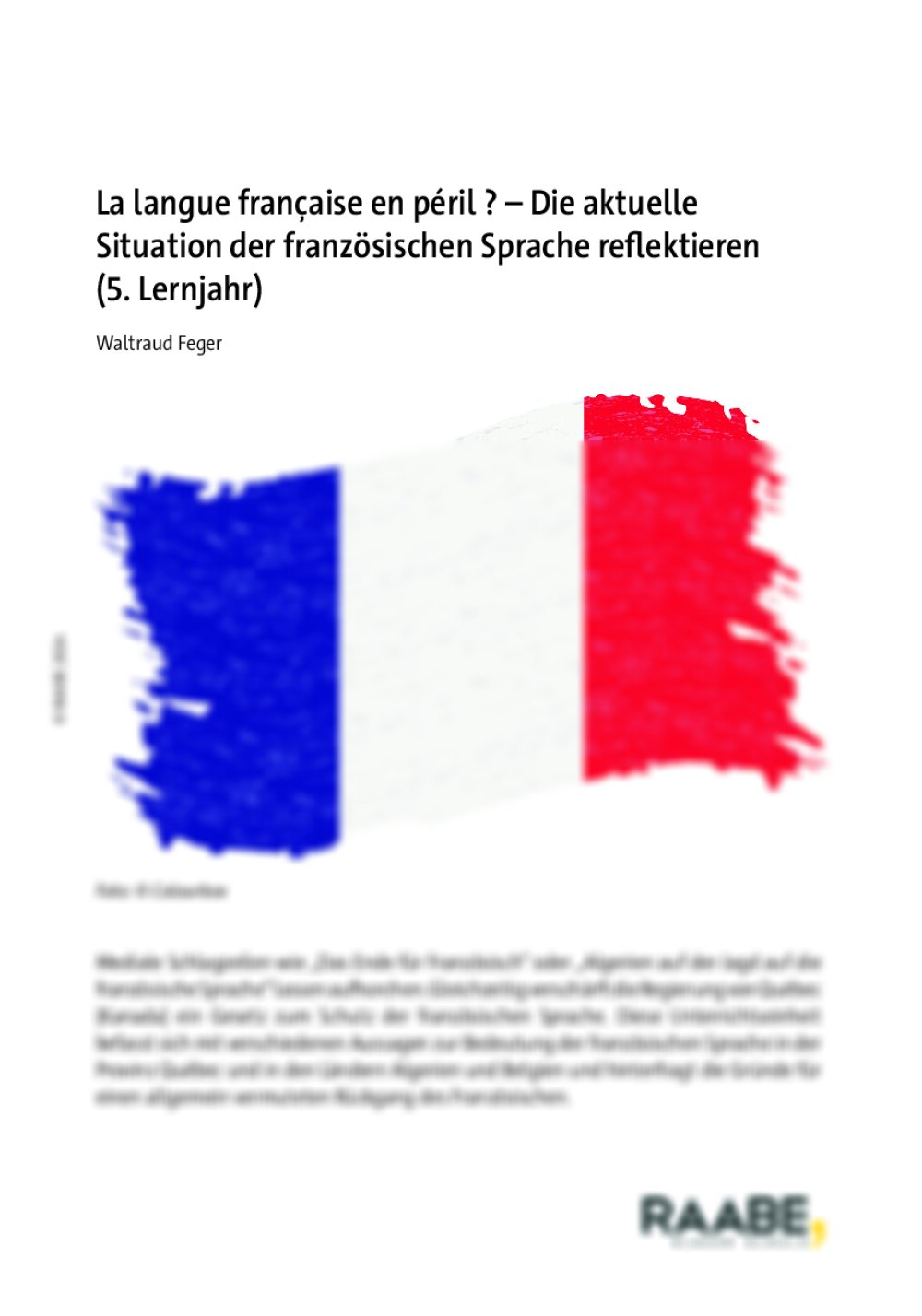 La langue française en péril ? - Seite 1