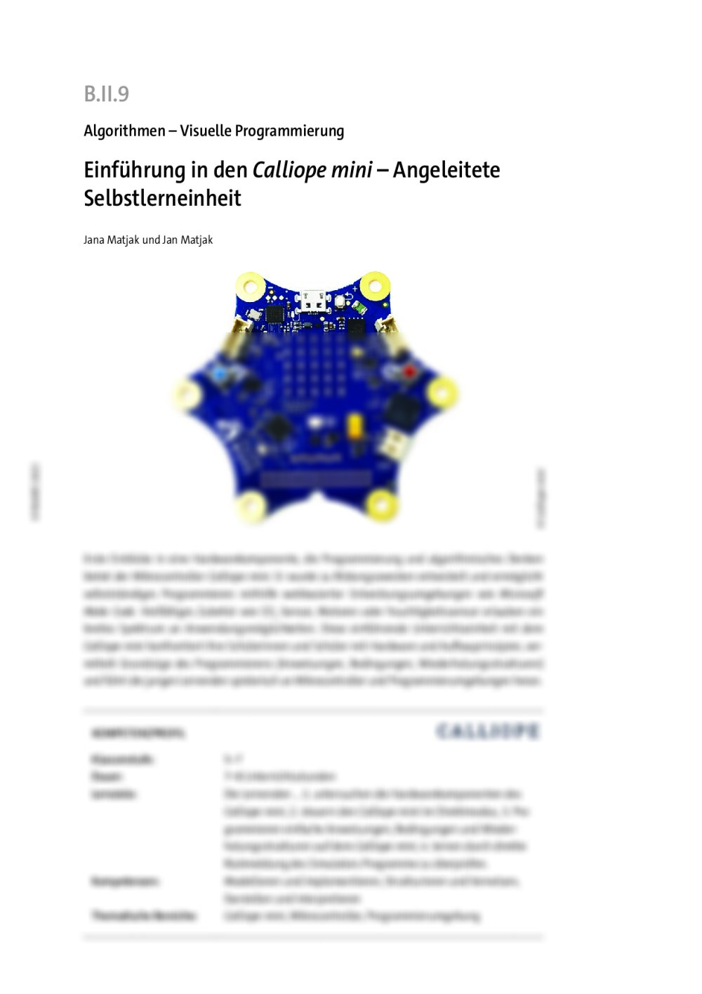 Einführung in den Mikrocontoller Calliope mini - Seite 1