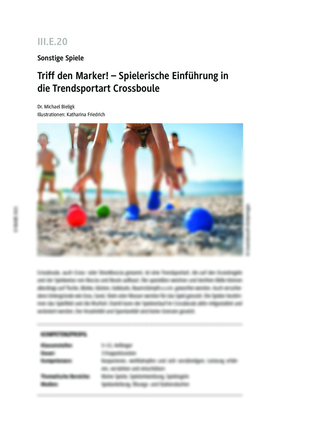 Spielerische Einführung in die Trendsportart Crossboule - Seite 1