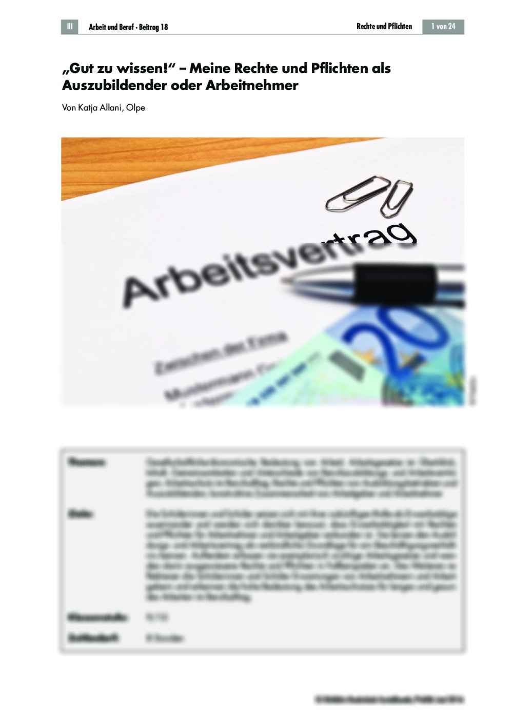 Rechte als Auszubildender oder Arbeitnehmer - Seite 1