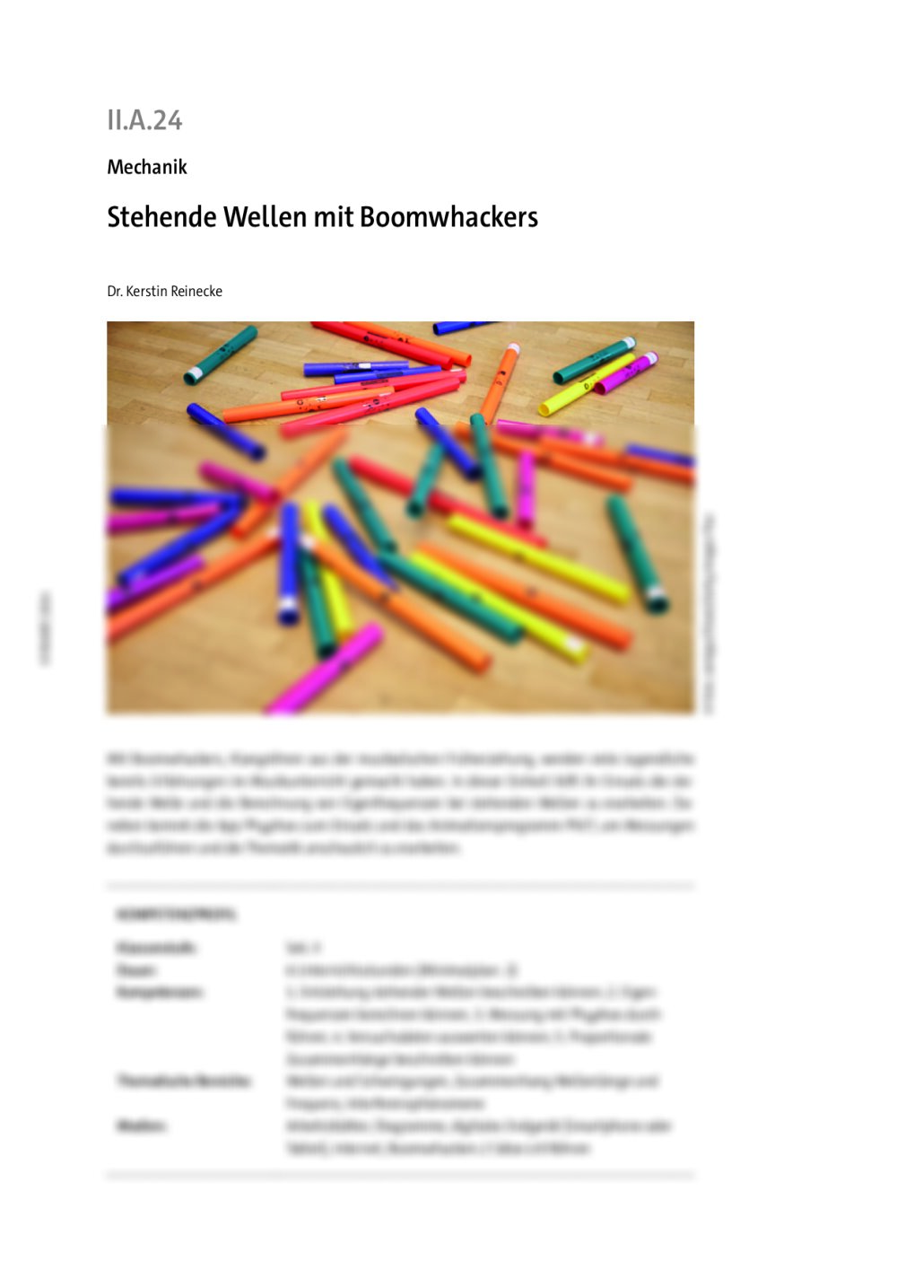 Stehende Wellen mit Boomwhackers - Seite 1