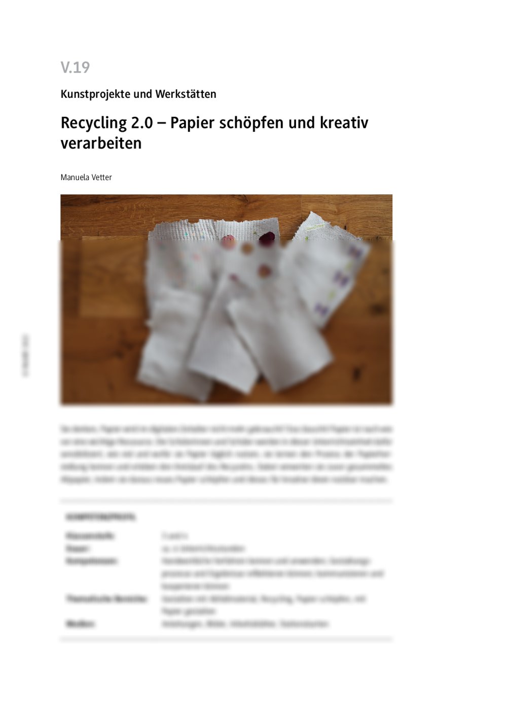 Papier schöpfen und kreativ verarbeiten - Seite 1