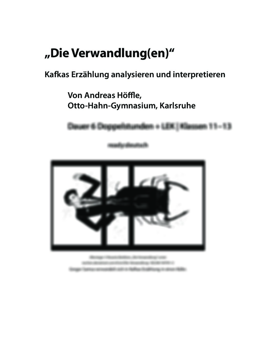 Kafkas Erzählung analysieren und interpretieren - Seite 1