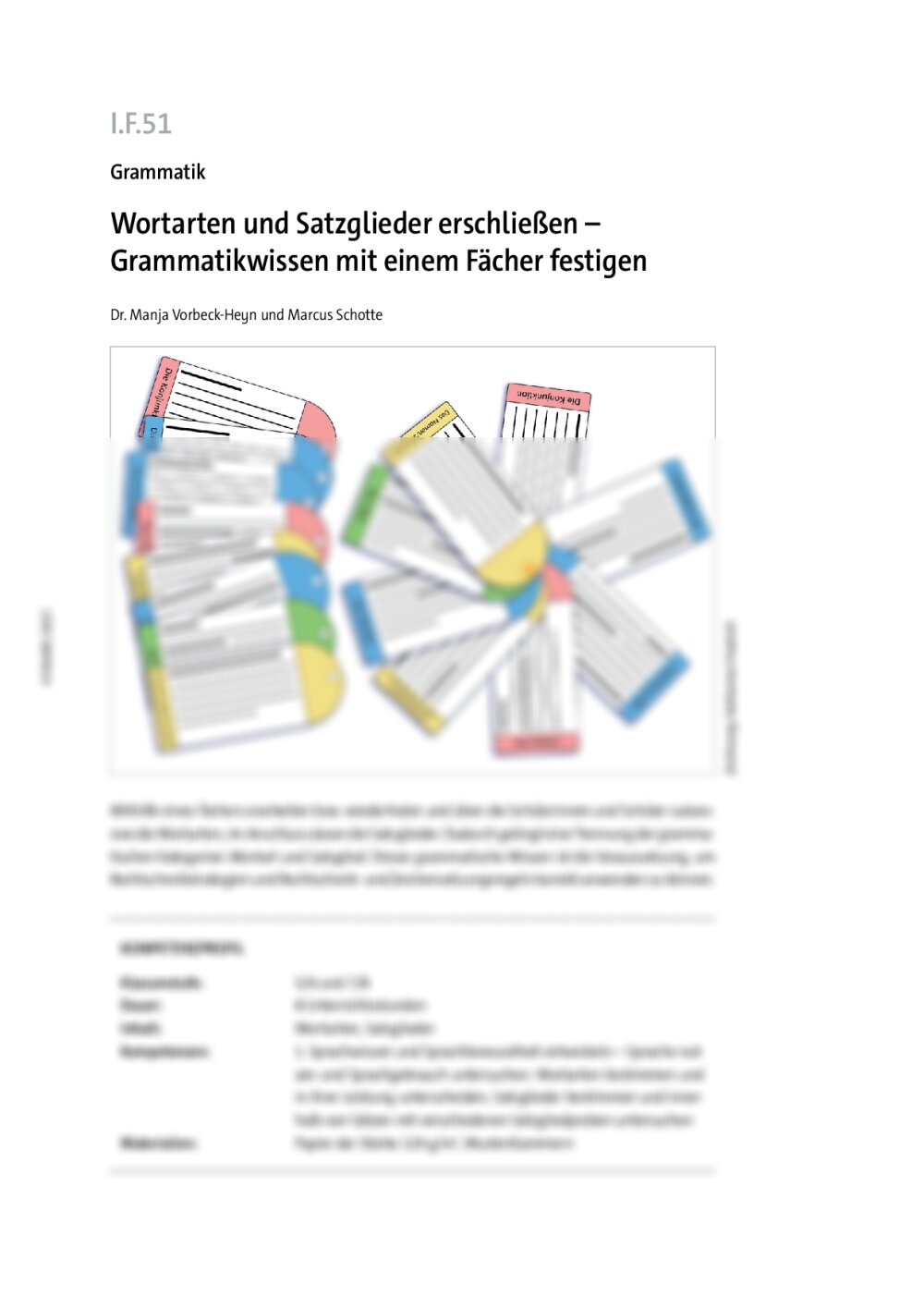 Wortarten und Satzglieder erschließen - Seite 1