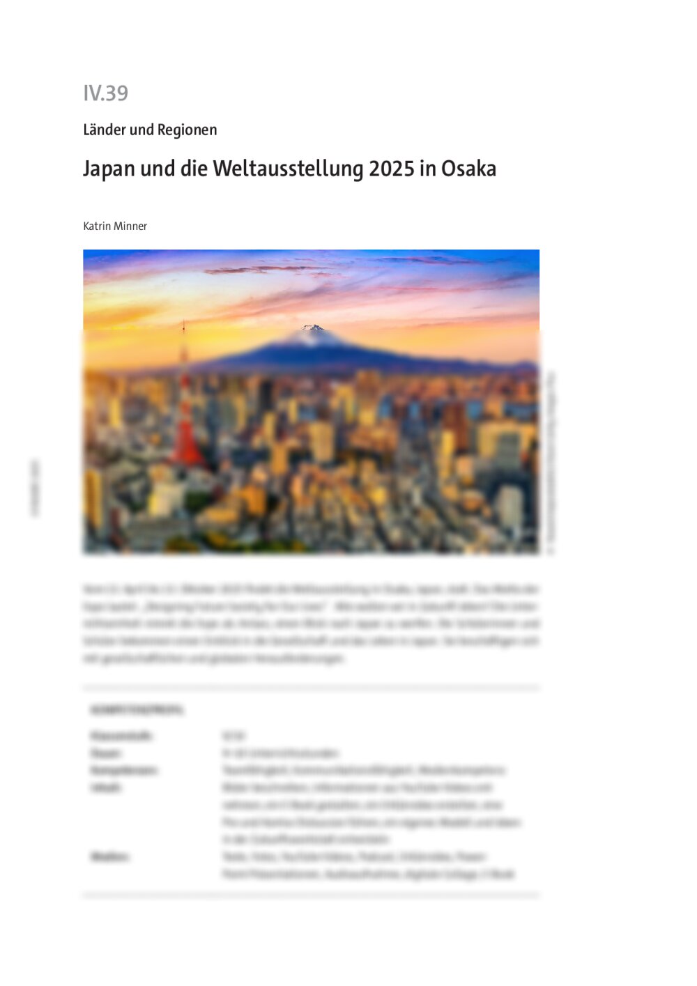 Japan und die Weltausstellung 2025 in Osaka - Seite 1