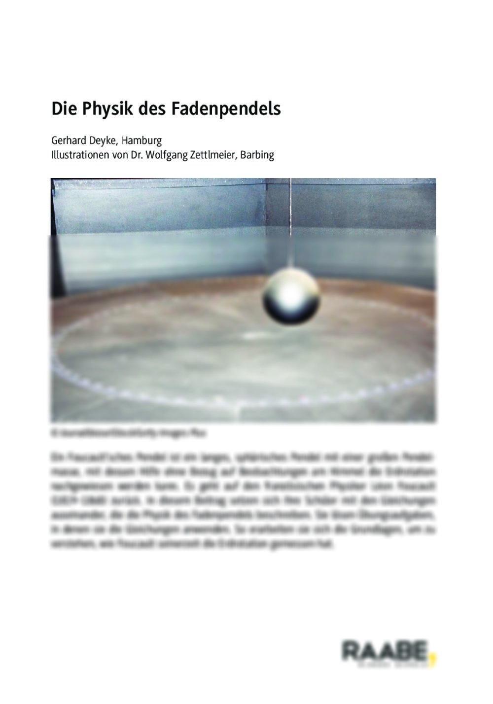 Die Physik des Fadenpendels - Seite 1