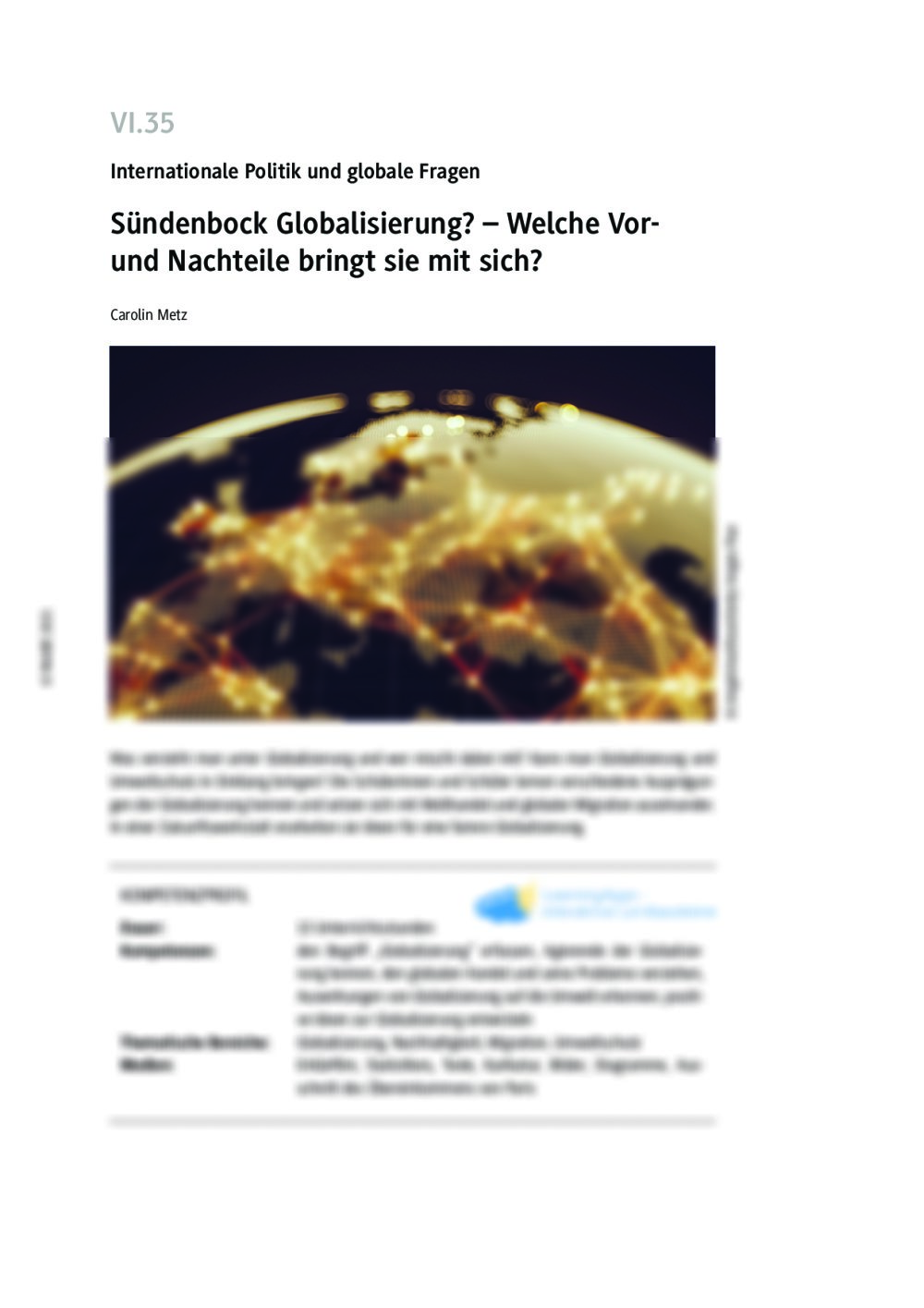 Sündenbock Globalisierung? - Seite 1