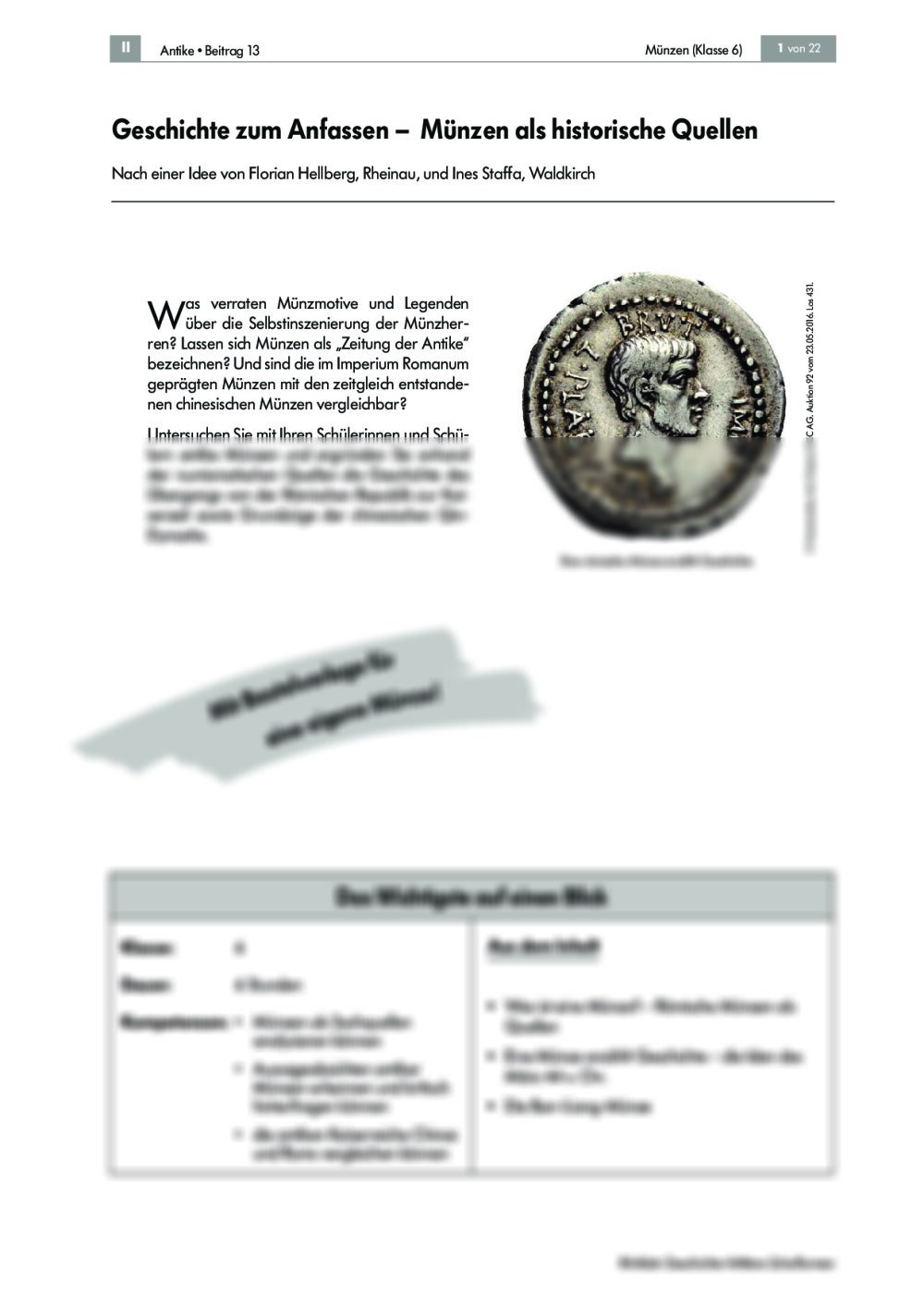 Münzen als historische Quellen - Seite 1