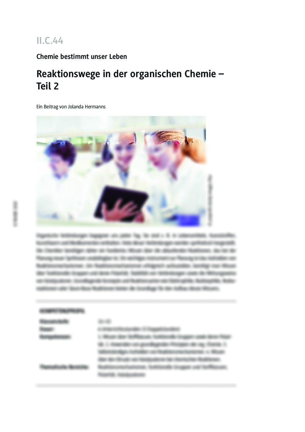 Reaktionswege in der organischen Chemie – Teil 2 - Seite 1