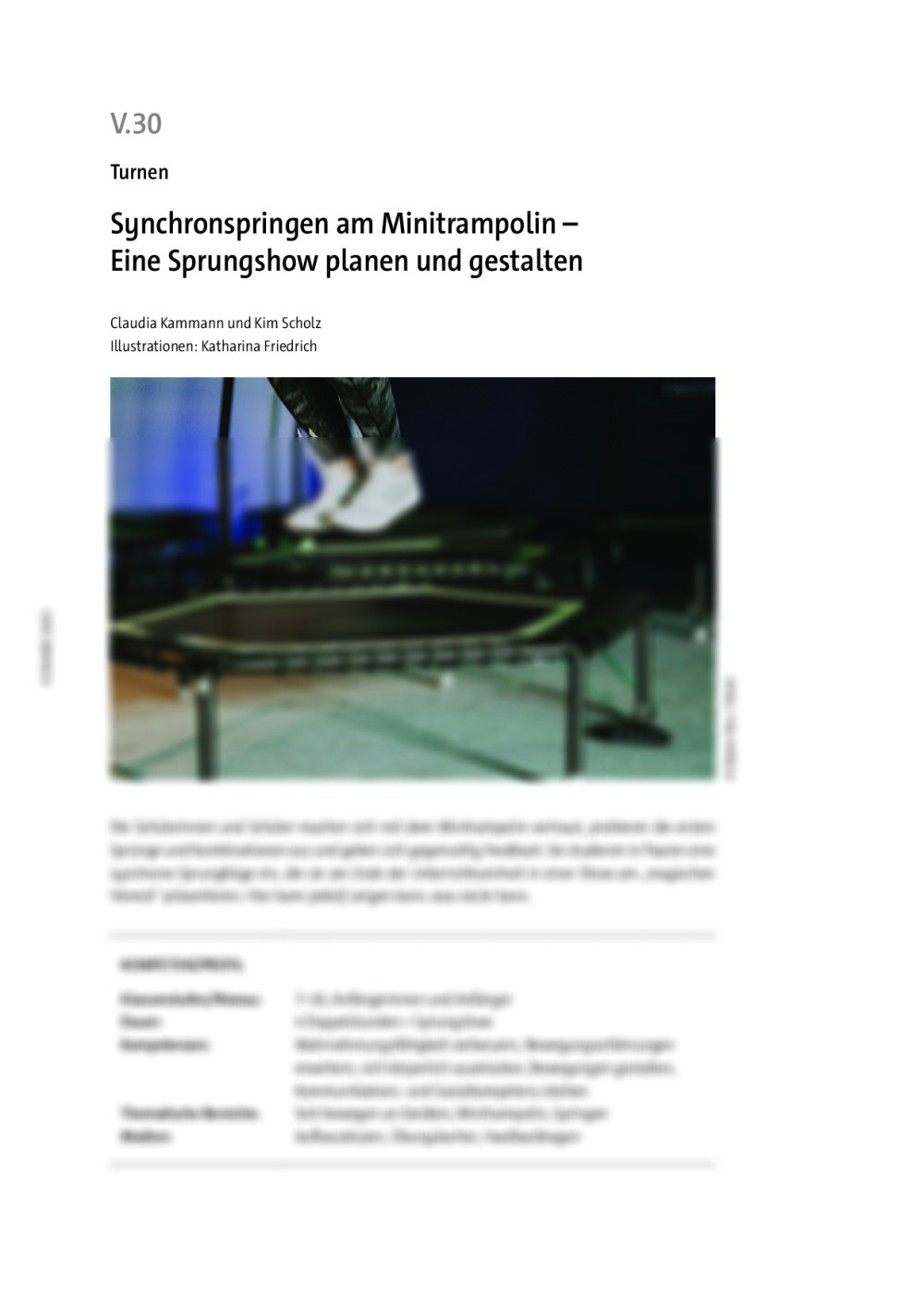 Synchronspringen am Minitrampolin  - Seite 1