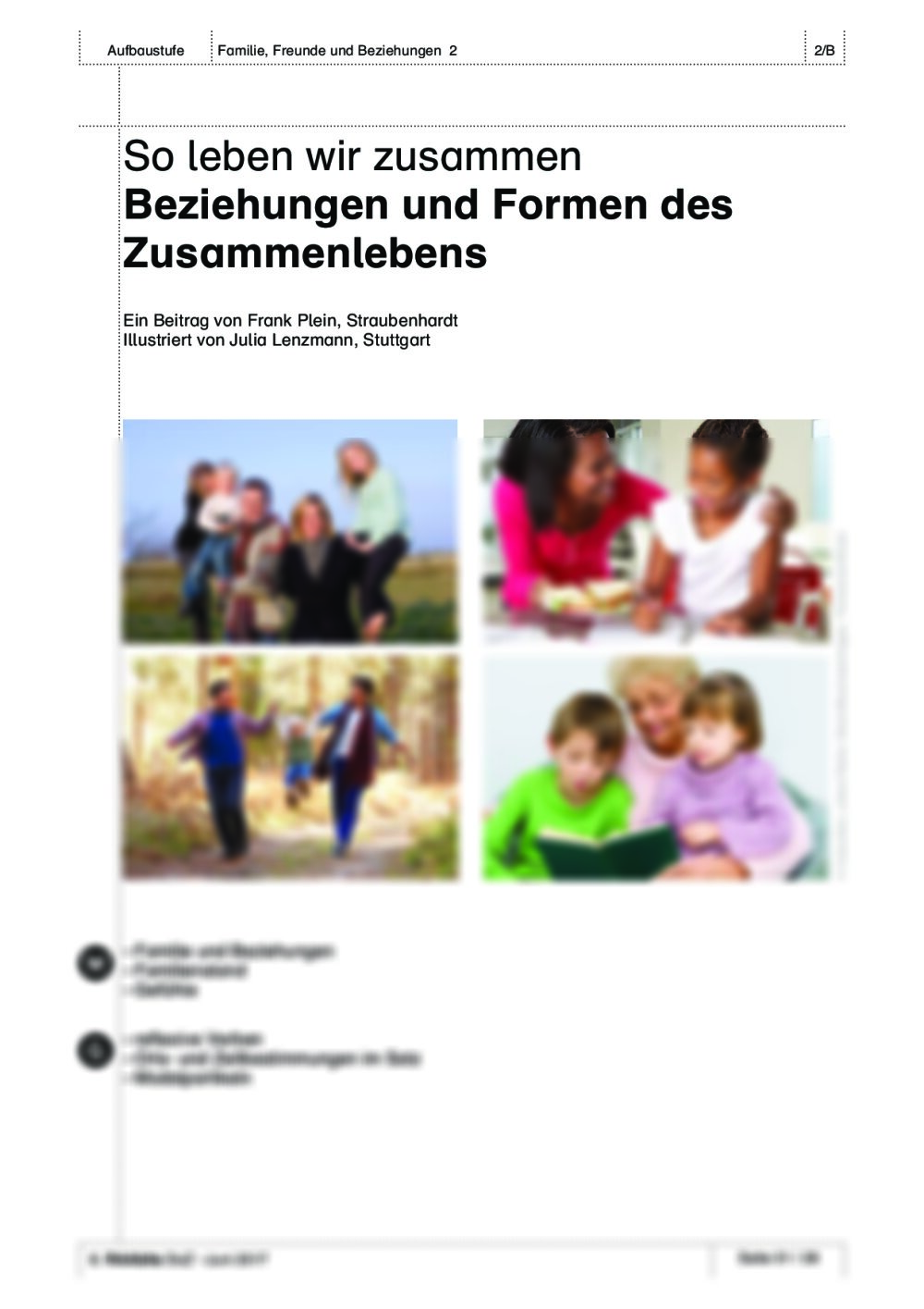 Beziehungen und Formen des Zusammenlebens - Seite 1