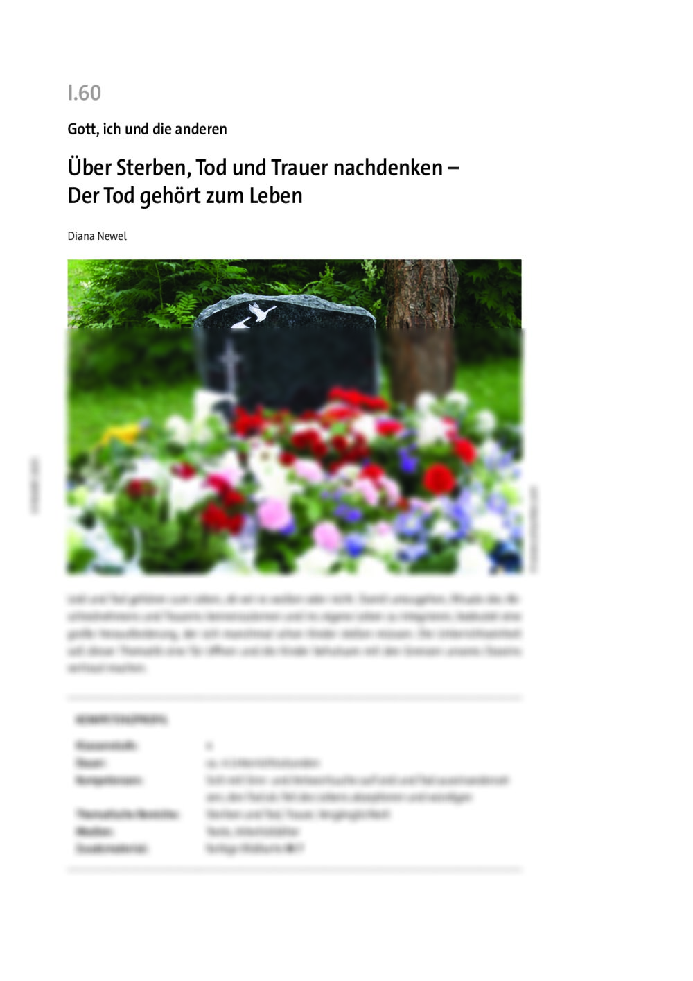 Über Sterben, Tod und Trauer nachdenken  - Seite 1