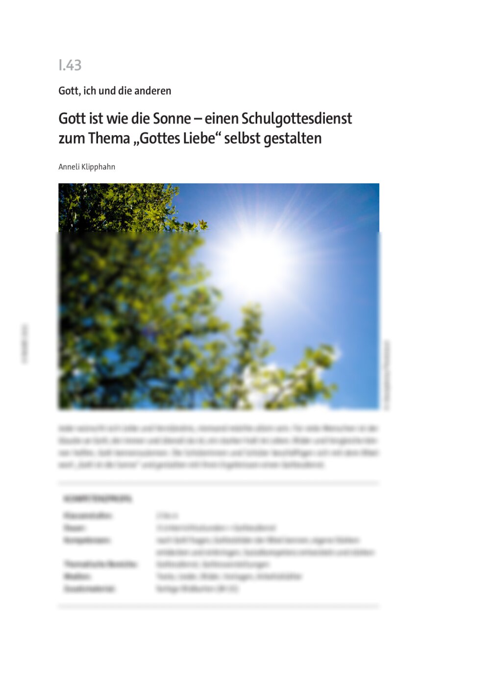 Gott ist wie die Sonne - Seite 1