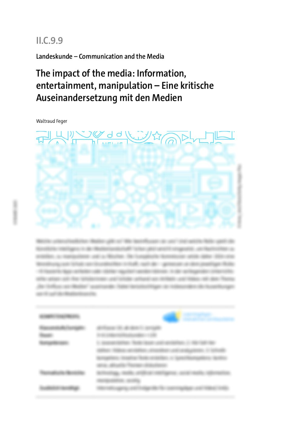 The impact of the media: Information, entertainment, manipulation - Seite 1