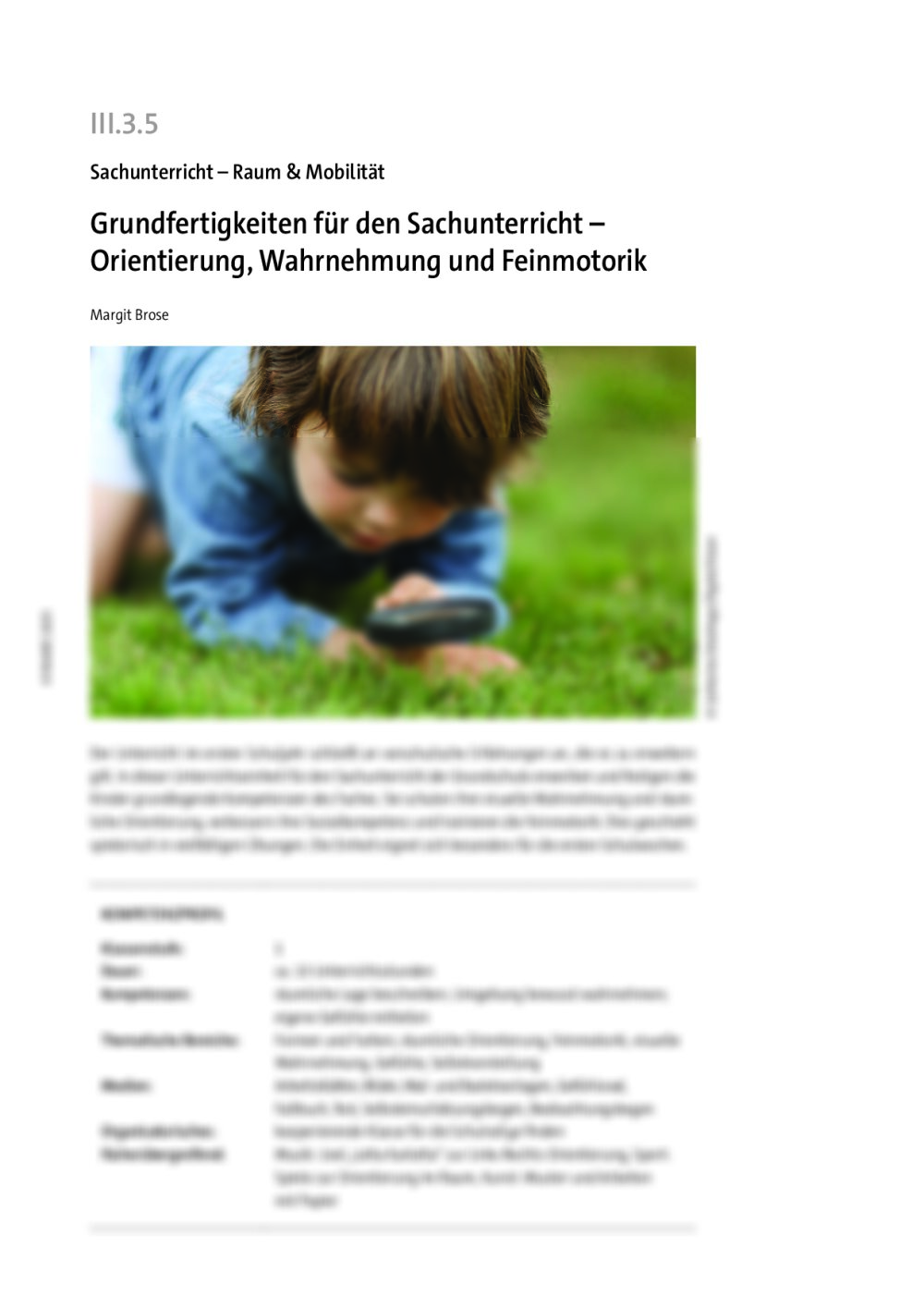 Grundfertigkeiten für den Sachunterricht - Seite 1