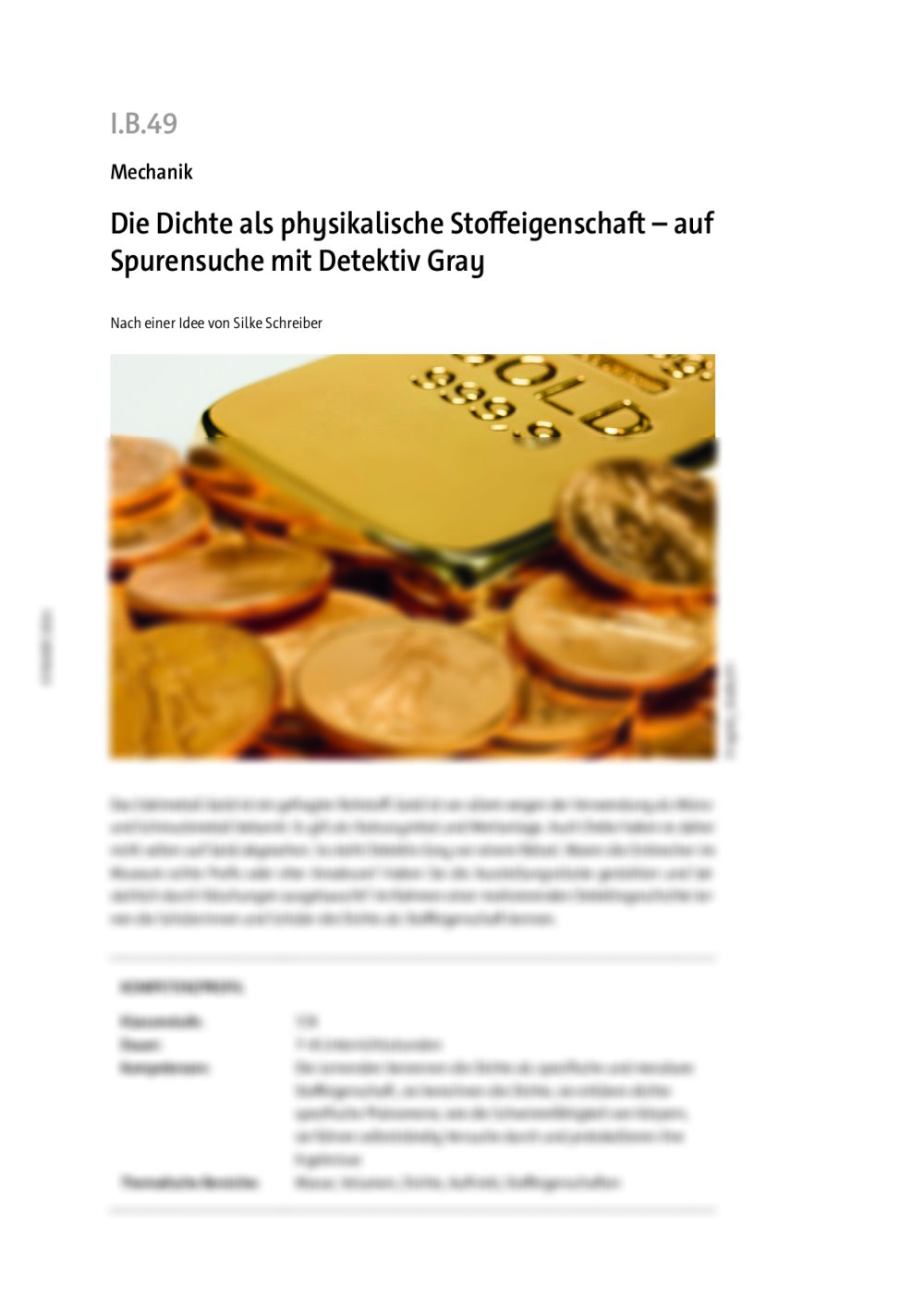 Die Dichte als physikalische Stoffeigenschaft  - Seite 1