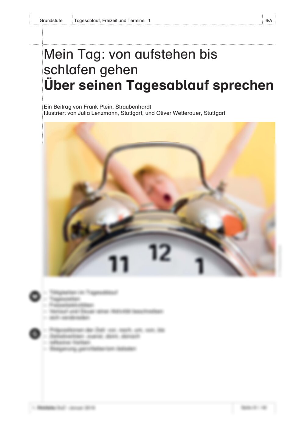 Über seinen Tagesablauf sprechen - Seite 1