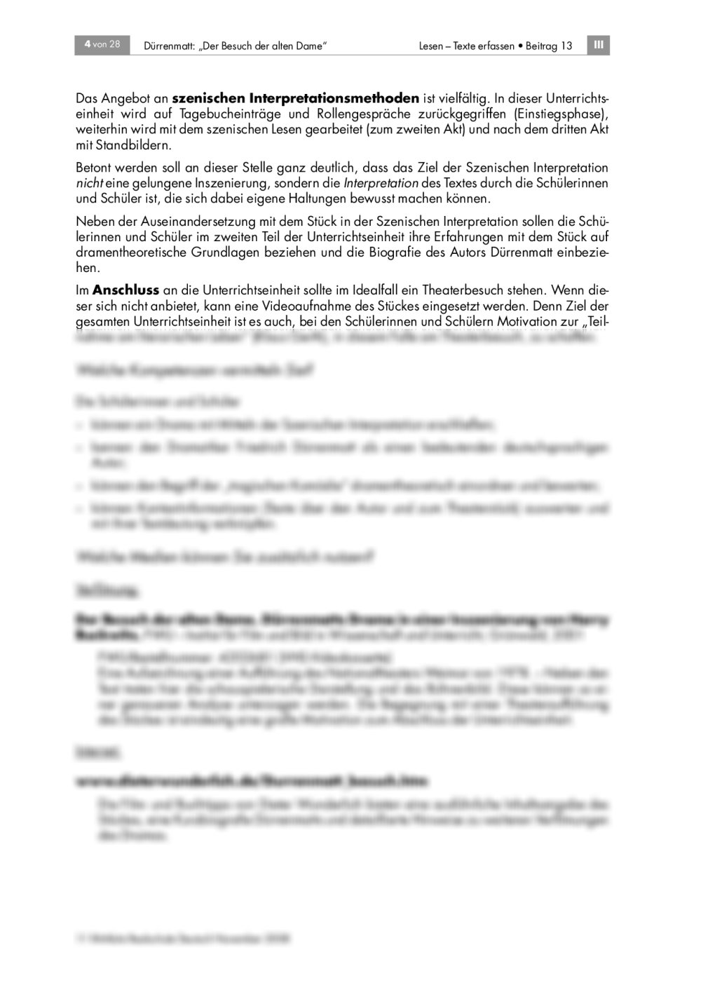 Der Besuch Der Alten Dame Unterrichtsmaterial Pdf Der Besuch der alten Dame als Unterrichtsmaterial | RAAbits Online