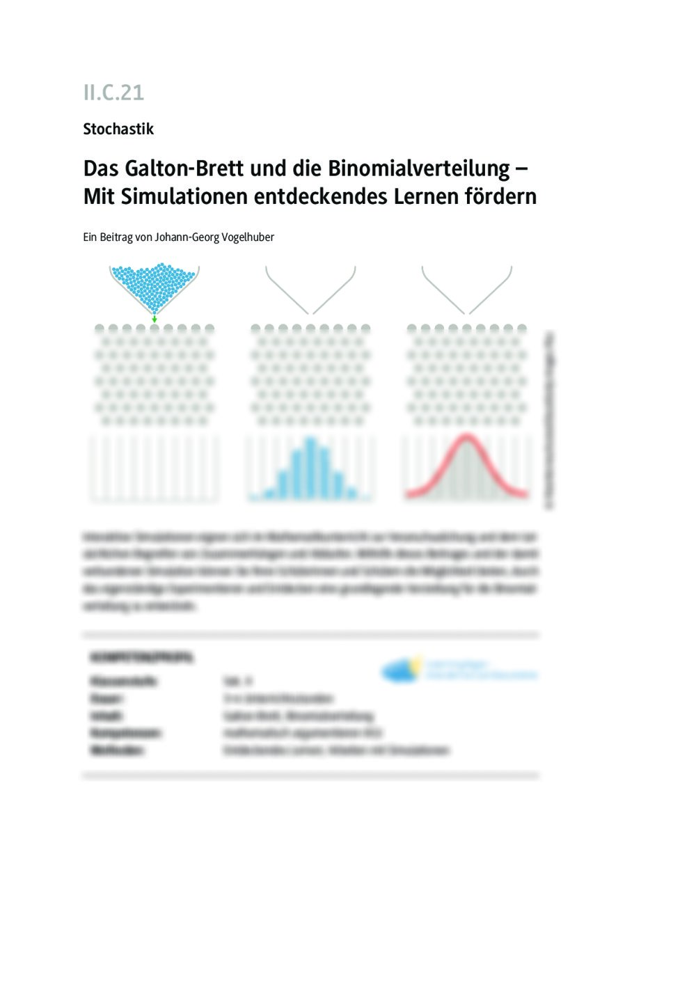 Das Galton-Brett und die Binomialverteilung - Seite 1