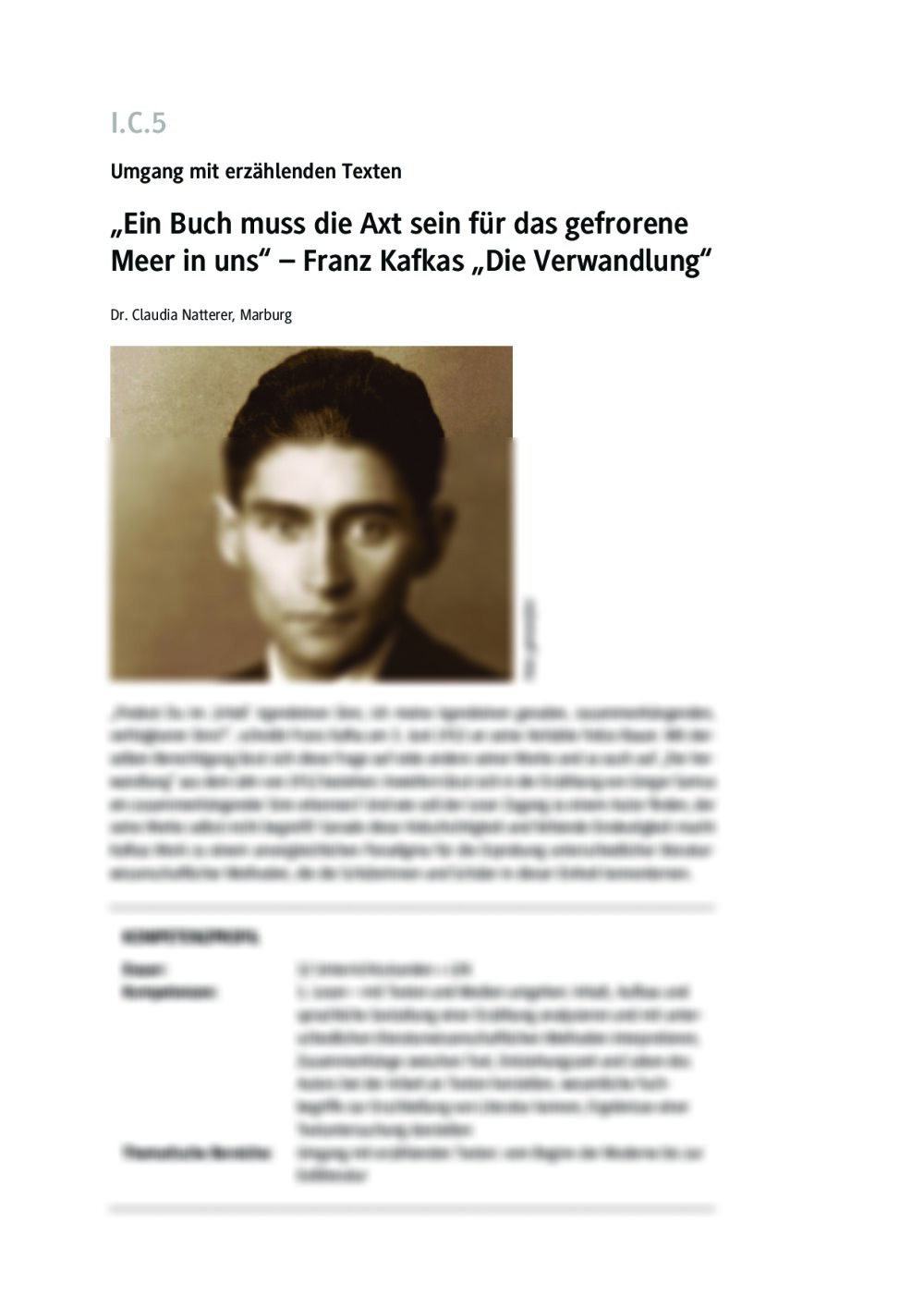 "Die Verwandlung" von Franz Kafka - Seite 1