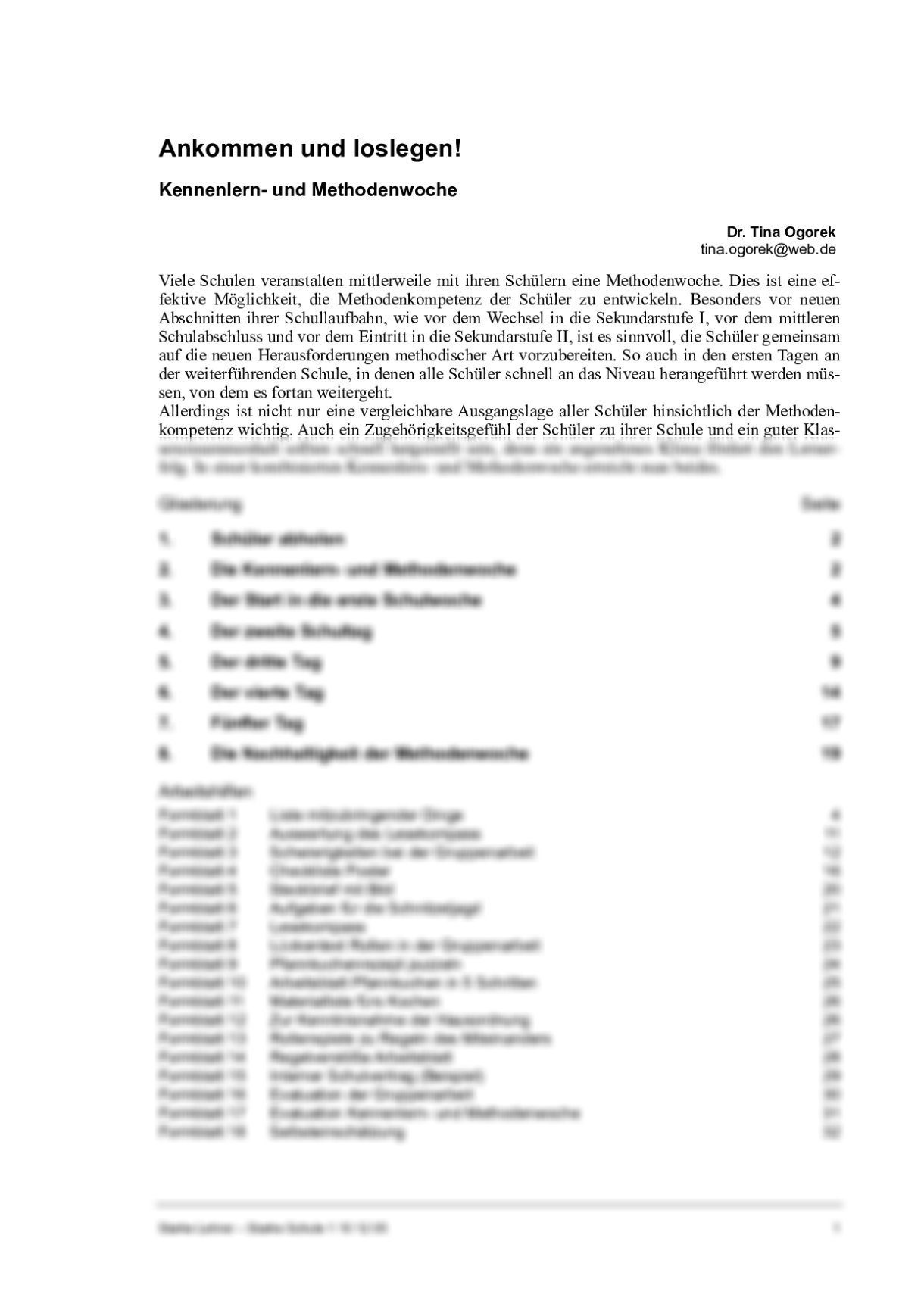 Methodenkompetenz durch Kennenlern- und Methodenwoche - Seite 1