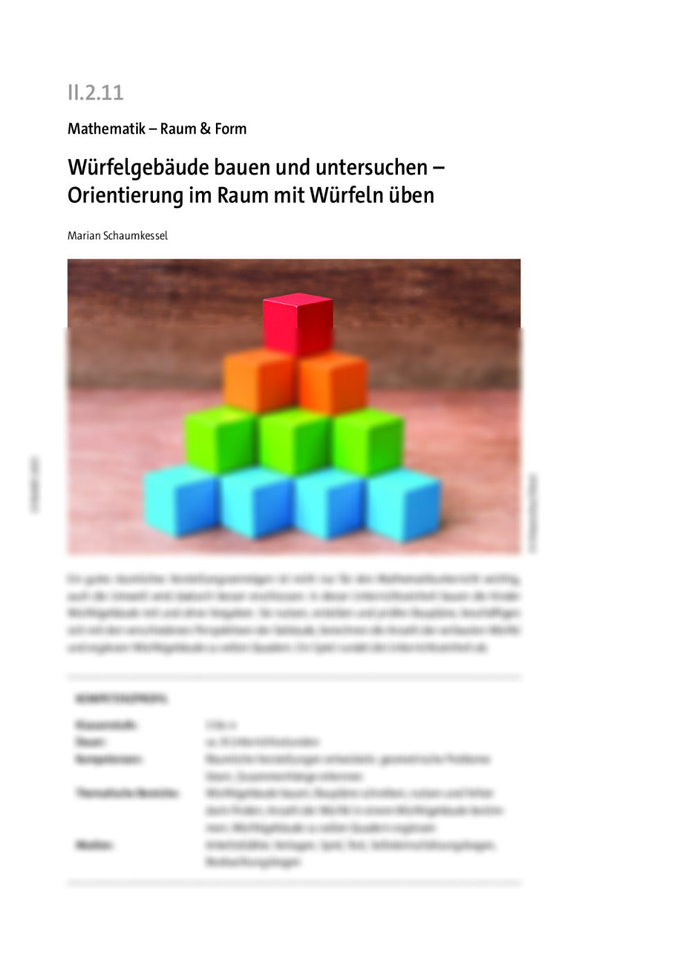 Würfelgebäude bauen und untersuchen - Seite 1