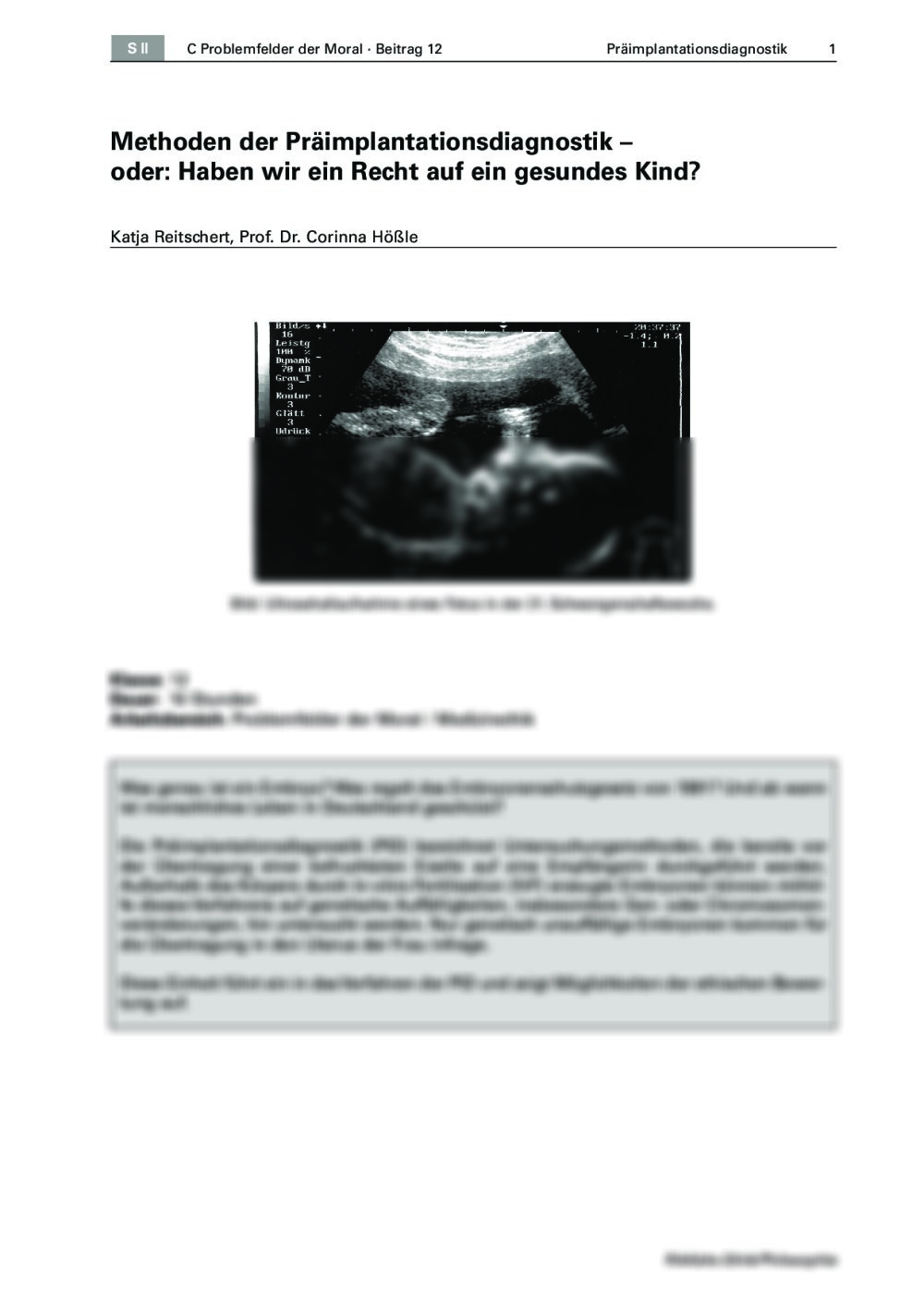 Methoden der Präimplantationsdiagnostik - Seite 1