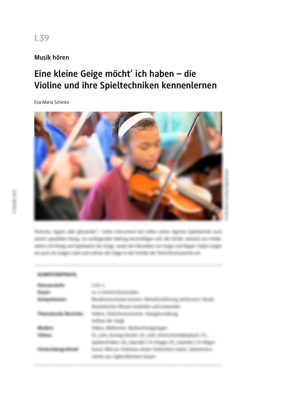 Die Violine und ihre Spieltechniken kennenlernen - Seite 1