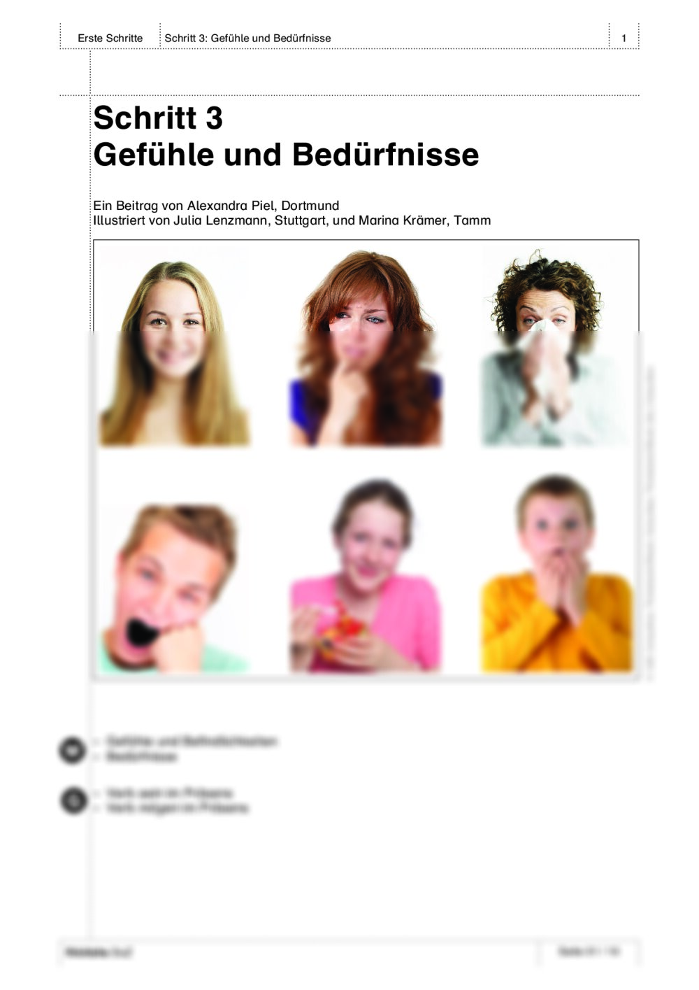 Schritt 3: Gefühle und Bedürfnisse - Seite 1