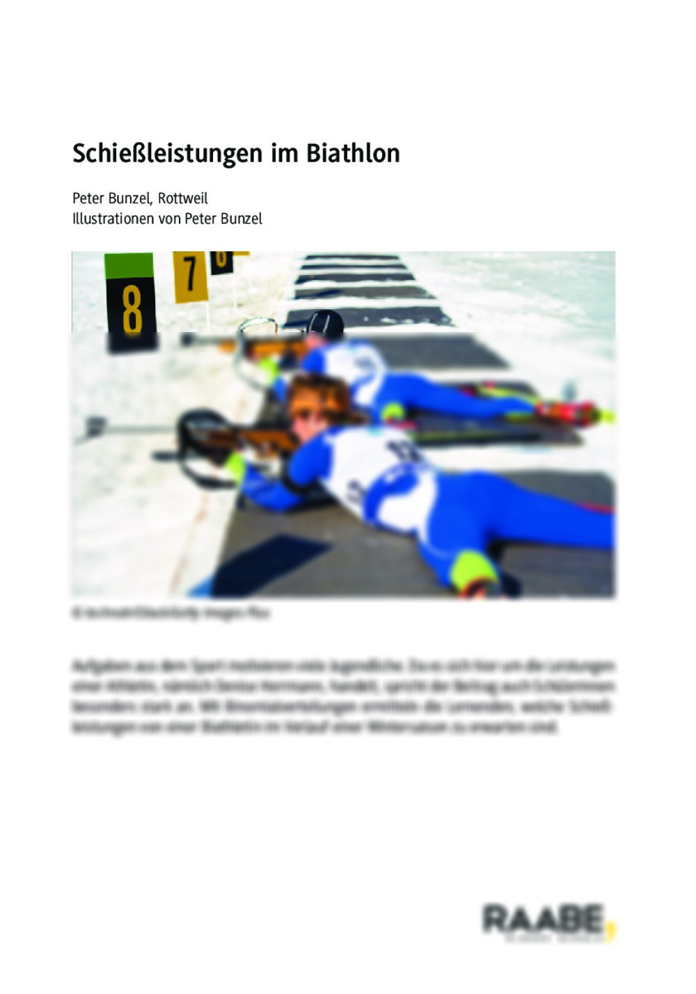 Schießleistungen im Biathlon stochastisch betrachtet - Seite 1