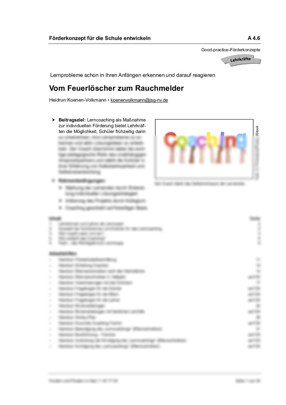 Früherkennung von Lernproblemen - Seite 1