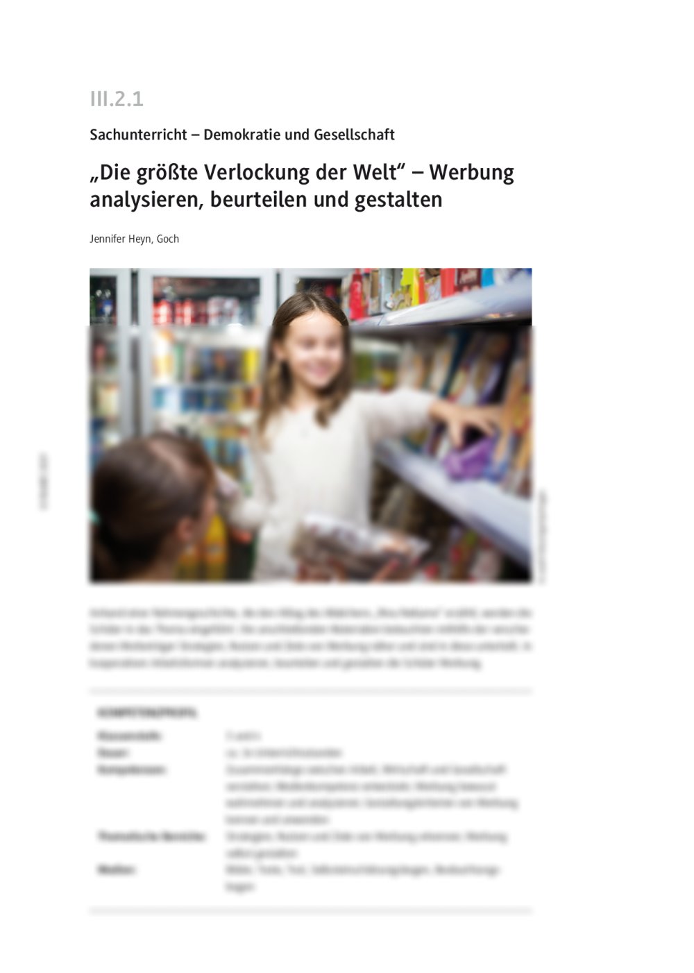 Werbung analysieren, beurteilen und gestalten - Seite 1