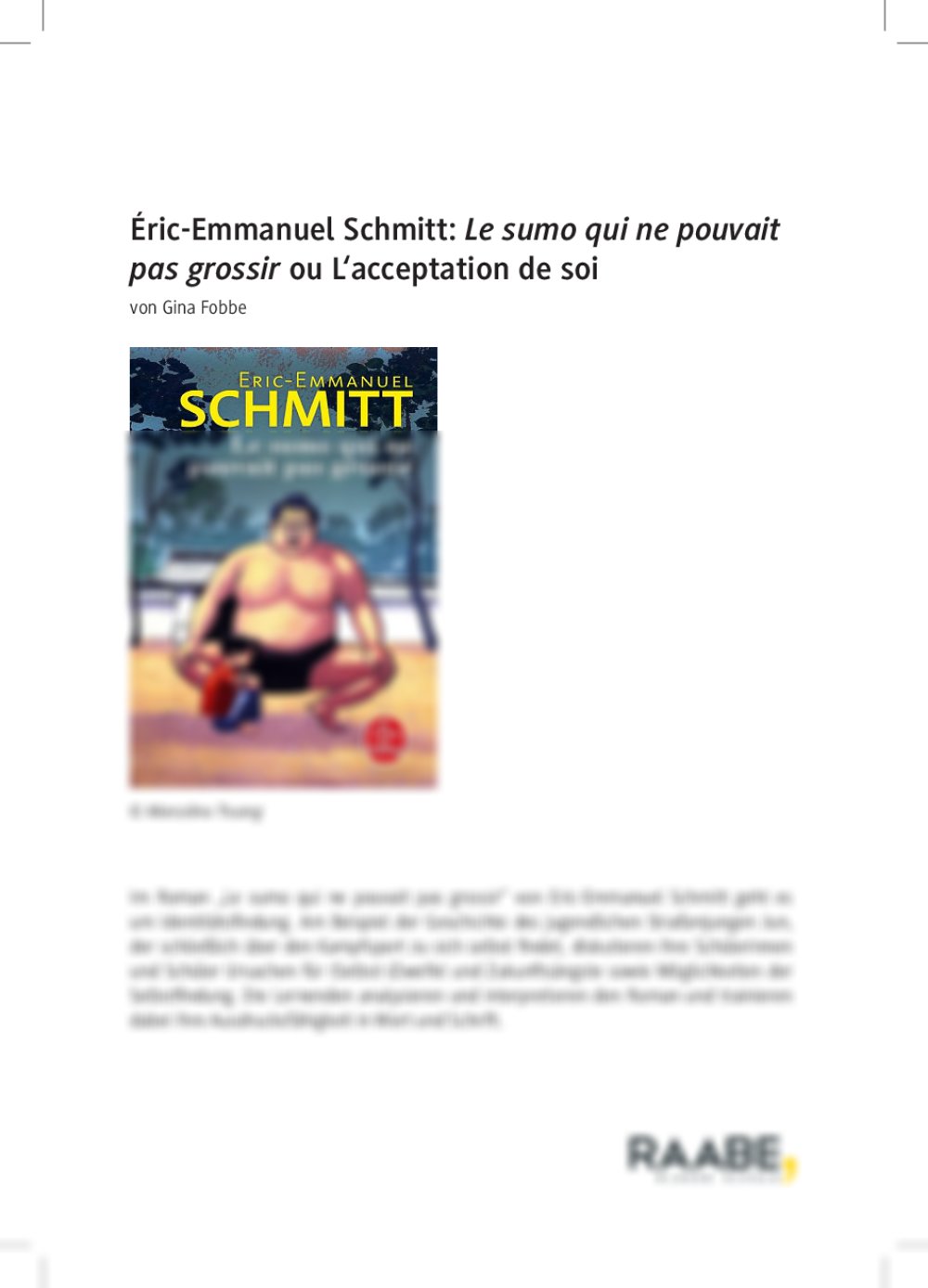 Éric-Emmanuel Schmitt: "Le sumo qui ne pouvait pas grossir" - Seite 1
