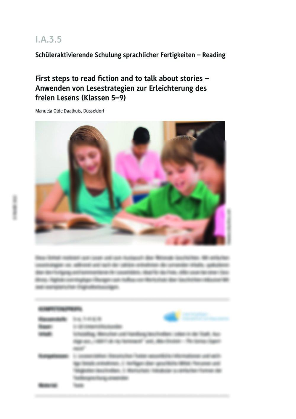 First steps to read fiction and to talk about stories - Seite 1