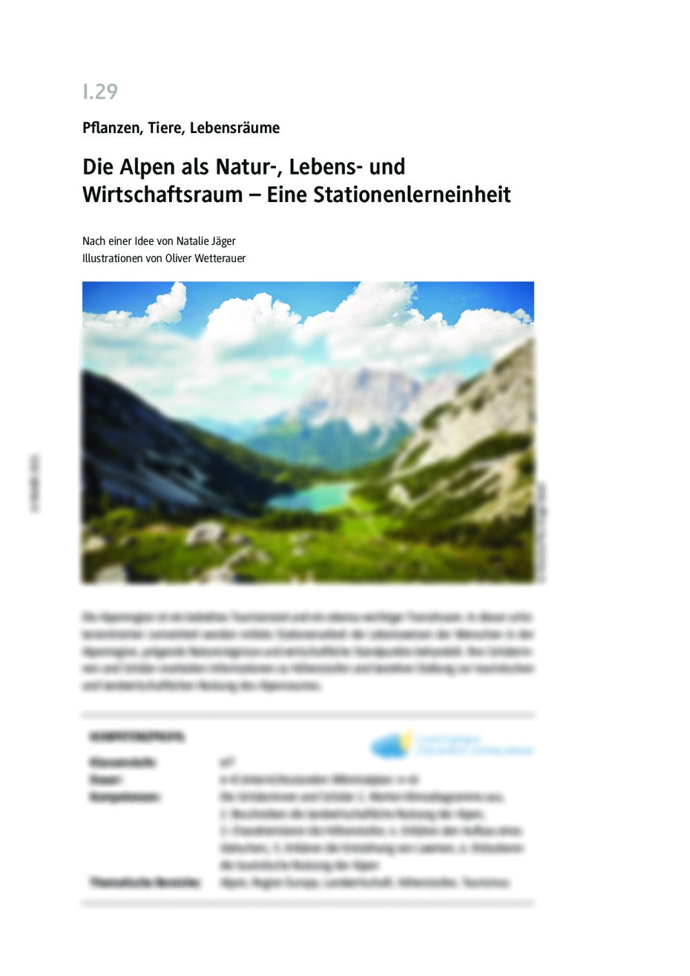 Die Alpen als Natur-, Lebens- und Wirtschaftsraum - Seite 1