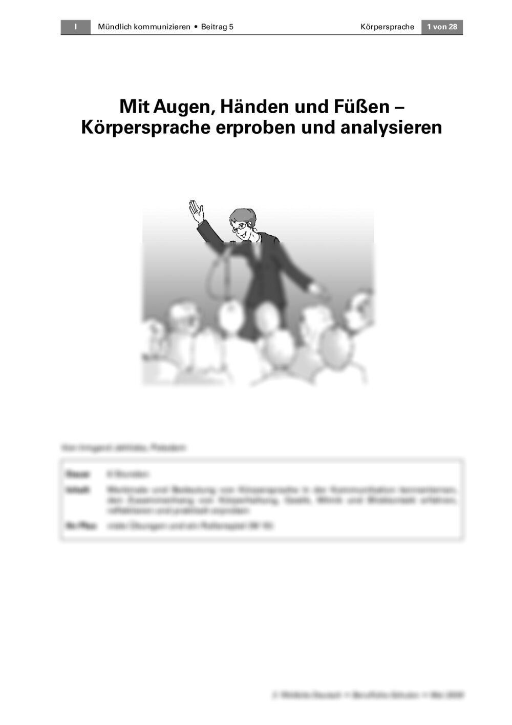 Körpersprache erproben und analysieren - Seite 1