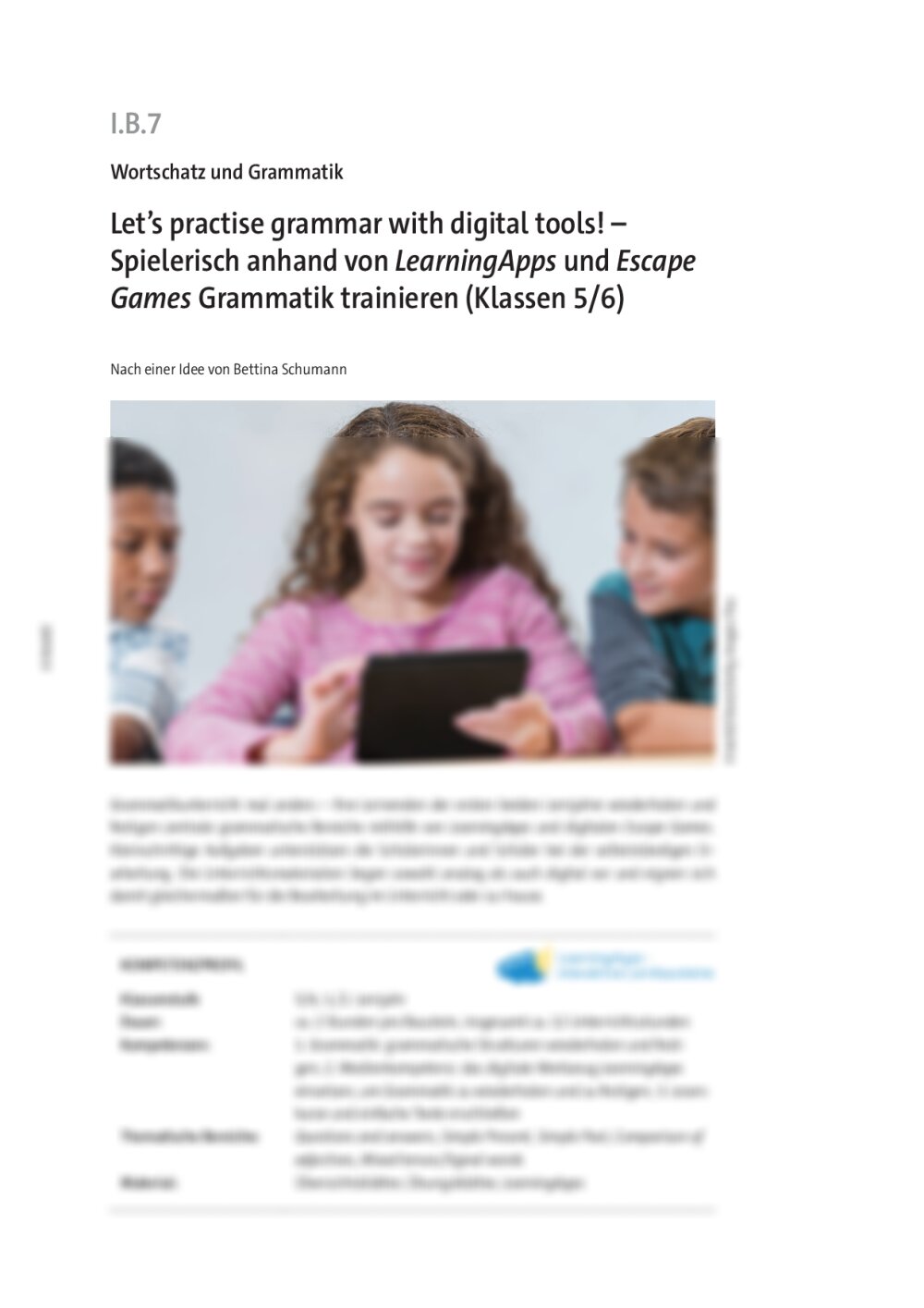Let’s practise grammar with digital tools!  - Seite 1