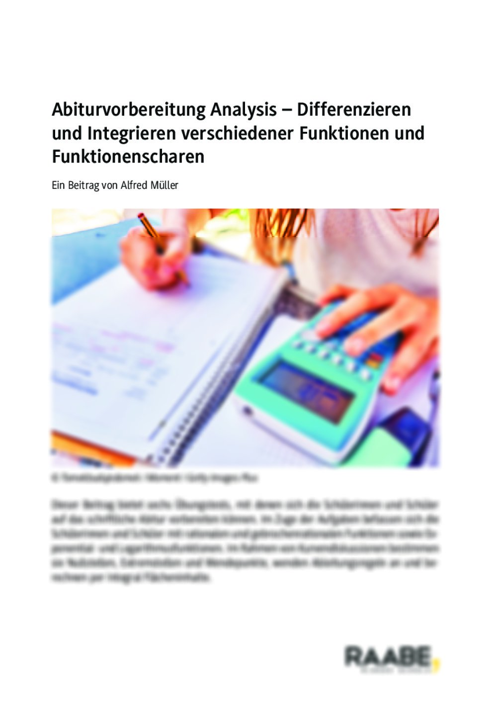 Abiturvorbereitung Analysis - Seite 1