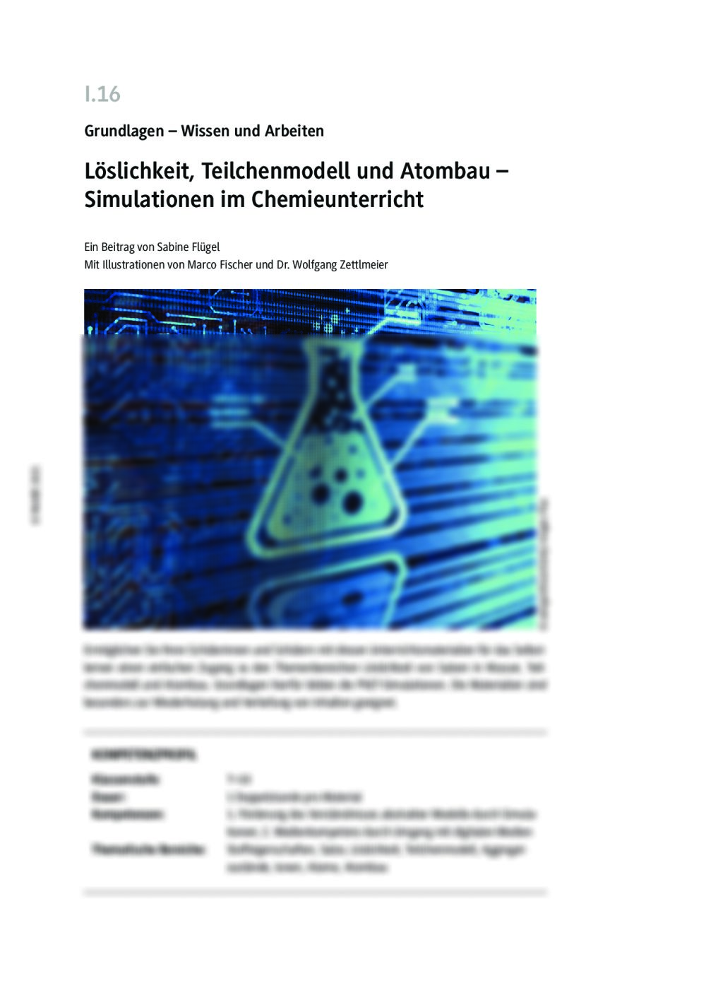 Löslichkeit, Teilchenmodell und Atombau - Seite 1