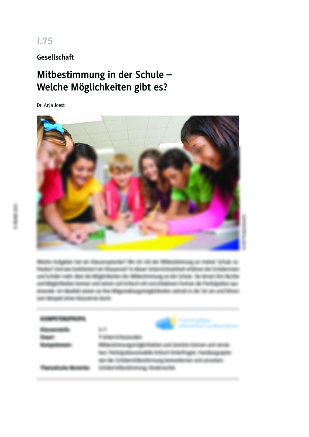 Mitbestimmung in der Schule - Seite 1