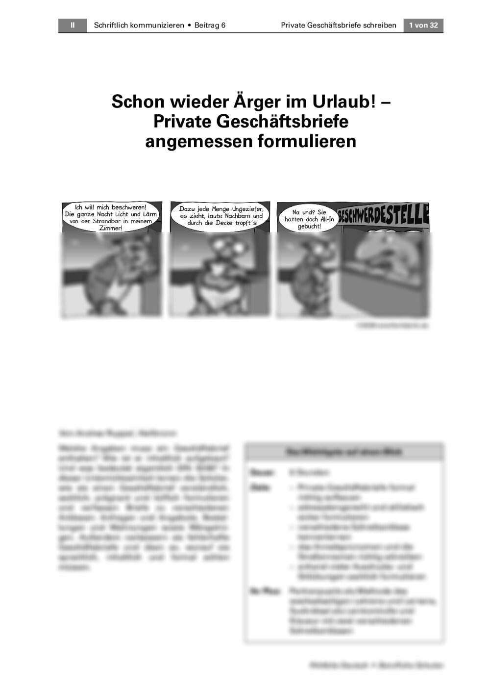 Private Geschäftsbriefe angemessen formulieren - Seite 1