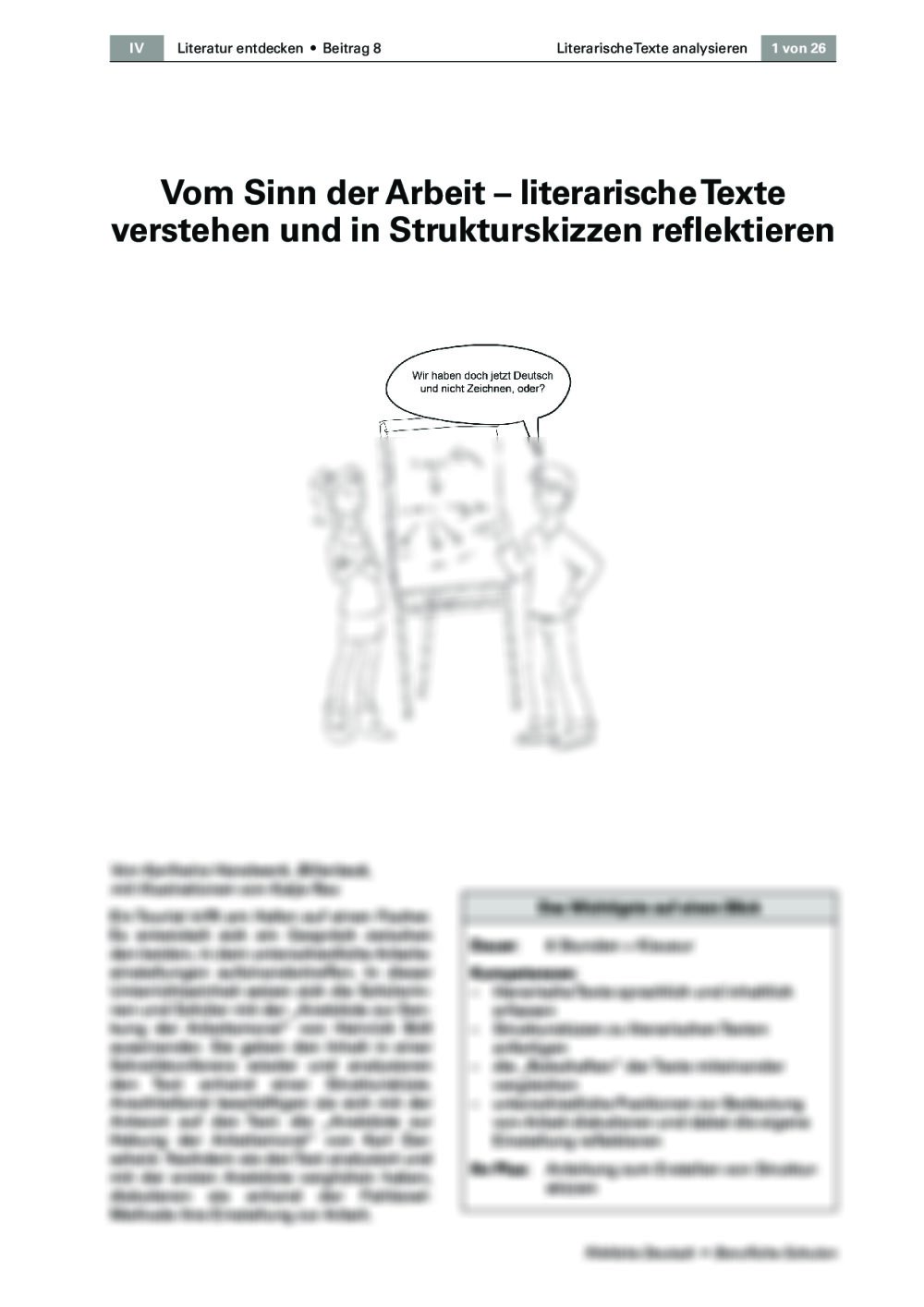 Literarische Texte verstehen und in Strukturskizzen reflektieren - Seite 1