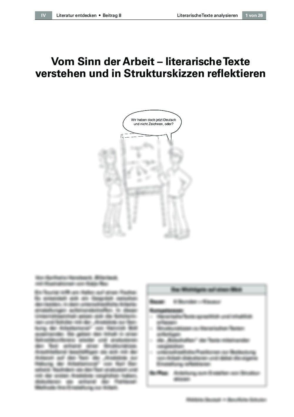 Literarische Texte verstehen und in Strukturskizzen reflektieren - Seite 1