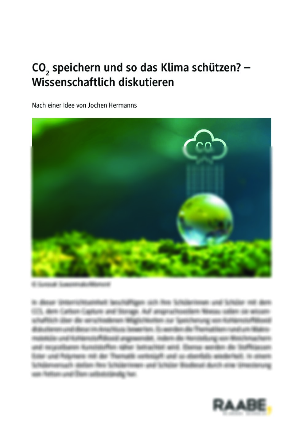 CO2 speichern und so das Klima schützen? - Seite 1