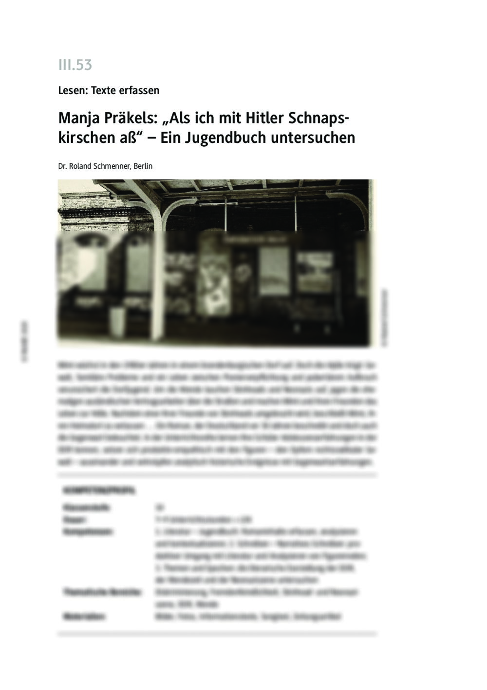 Manja Präkels: "Als ich mit Hitler Schnapskirschen aß" - Seite 1