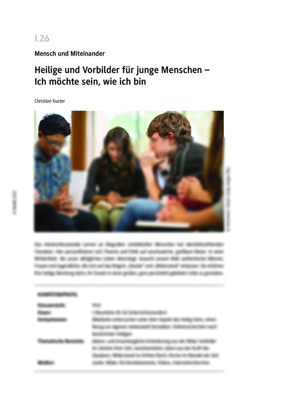 Heilige und Vorbilder für junge Menschen - Seite 1